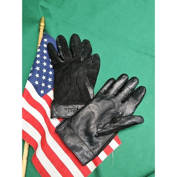 Cole‎ Hann Leather Gloves Suede & Lambskin Palm Size Small Black - Picture 1 of 7